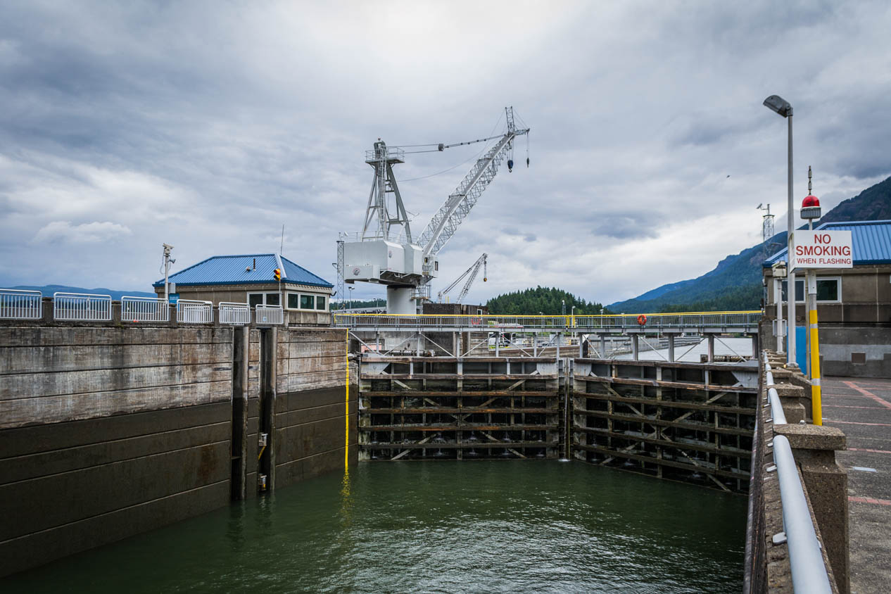 The inside doors of empty Bonneville Locks