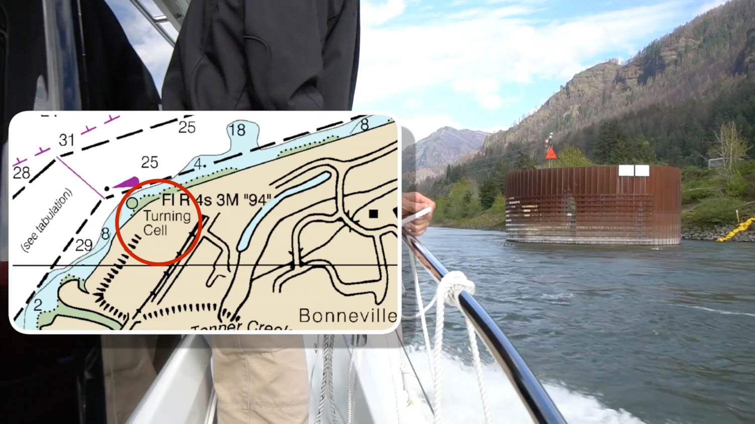 Nautical chart of the turning marker 