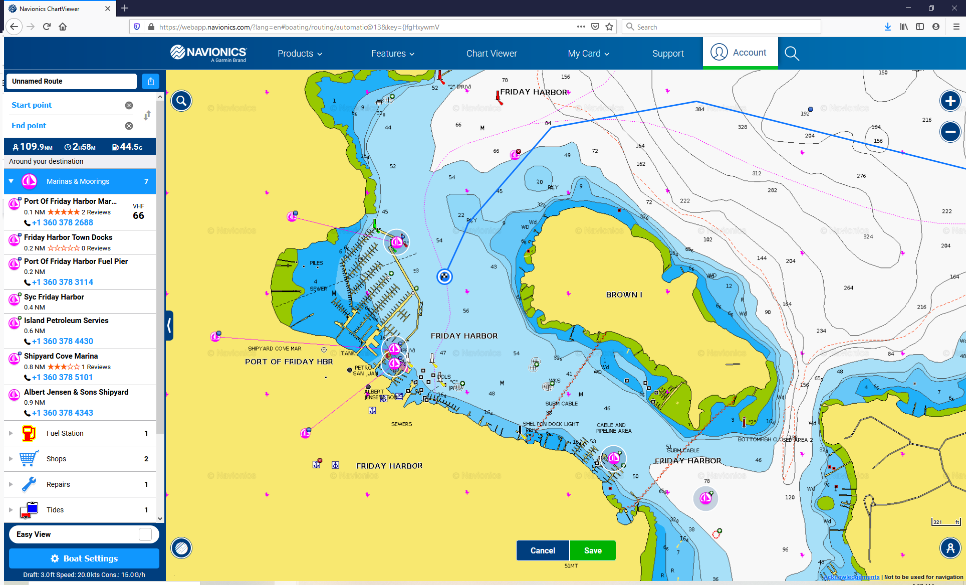 Nautical chart of Friday Harbor