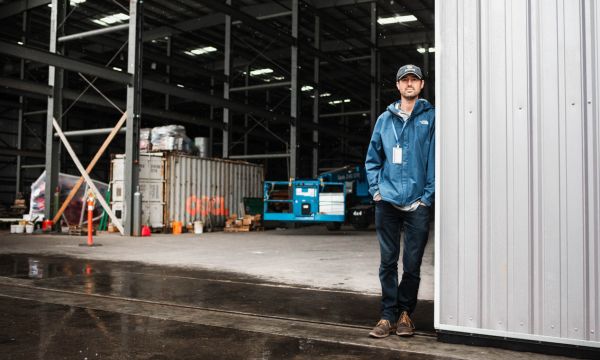 Brian from Sundance standing in the doors of the Sundance dry storage