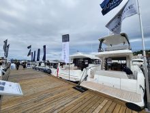 Boats on display at the 2023 Boats Afloat Show in Seattle